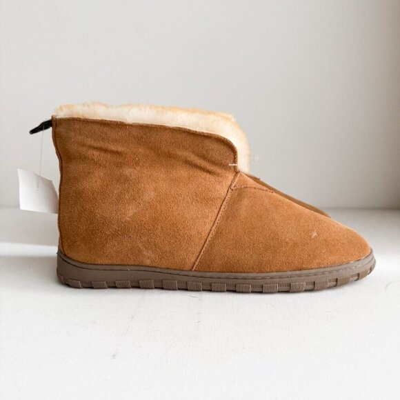 Cloud Nine Sheep Skin Suede Brown High Top Bootie Slippers 11 - Picture 2 of 7